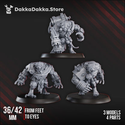 Tech Priests Big Miners, 28mm heroic scale unpainted resin