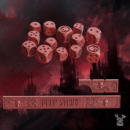 Crimson Knights Gauge And Dice, proxy miniature, markers, 28mm heroic scale unpainted resin