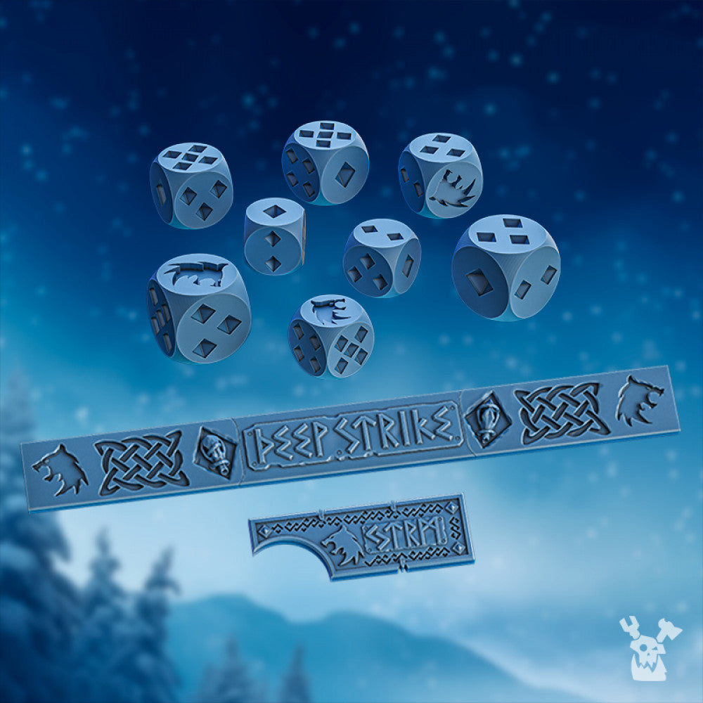Wolf Knights Gauge And Dice, proxy miniature, markers, 28mm heroic scale unpainted resin