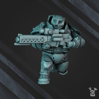 Space Dwarf Nibelung Warrior V2, proxy miniature, infantry, 28mm heroic scale unpainted resin