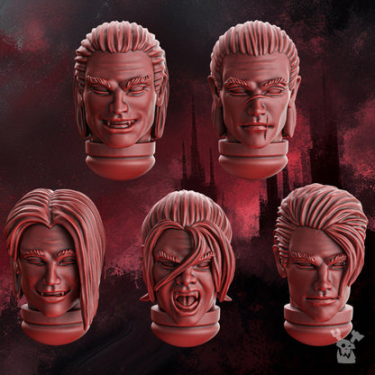 Crimson Knights Handsome Heads Set, resin conversion bits, 28mm heroic scale unpainted resin, view 3