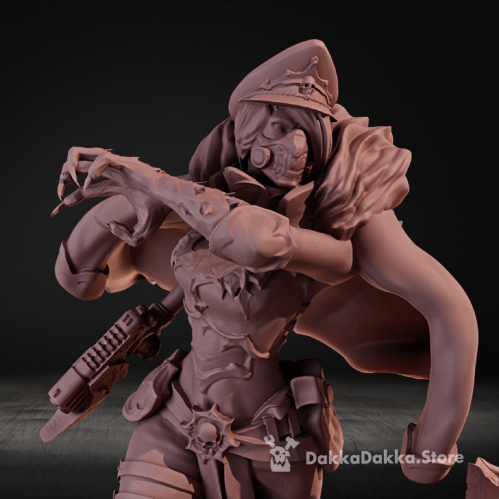 Imperial Army Blood Commissar, 28mm heroic scale unpainted resin, view 3