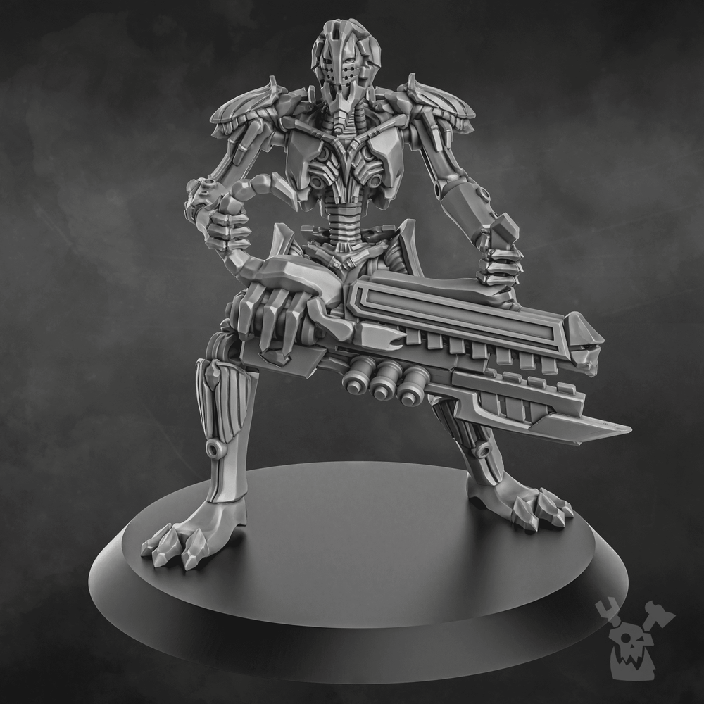 Necro Warrior, proxy miniature, infantry, 28mm heroic scale unpainted resin, view 5