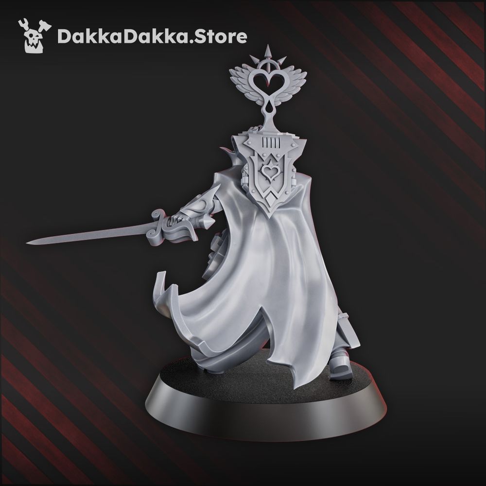 Battle Sisters Abbatissa Elvira Vespertilion, proxy miniature, 28mm heroic scale unpainted resin, view 2