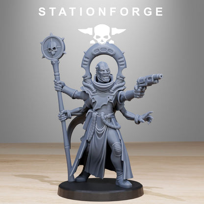 Xentari Cultist, Bio Swarm proxy miniature, 28mm heroic scale unpainted resin, view 2