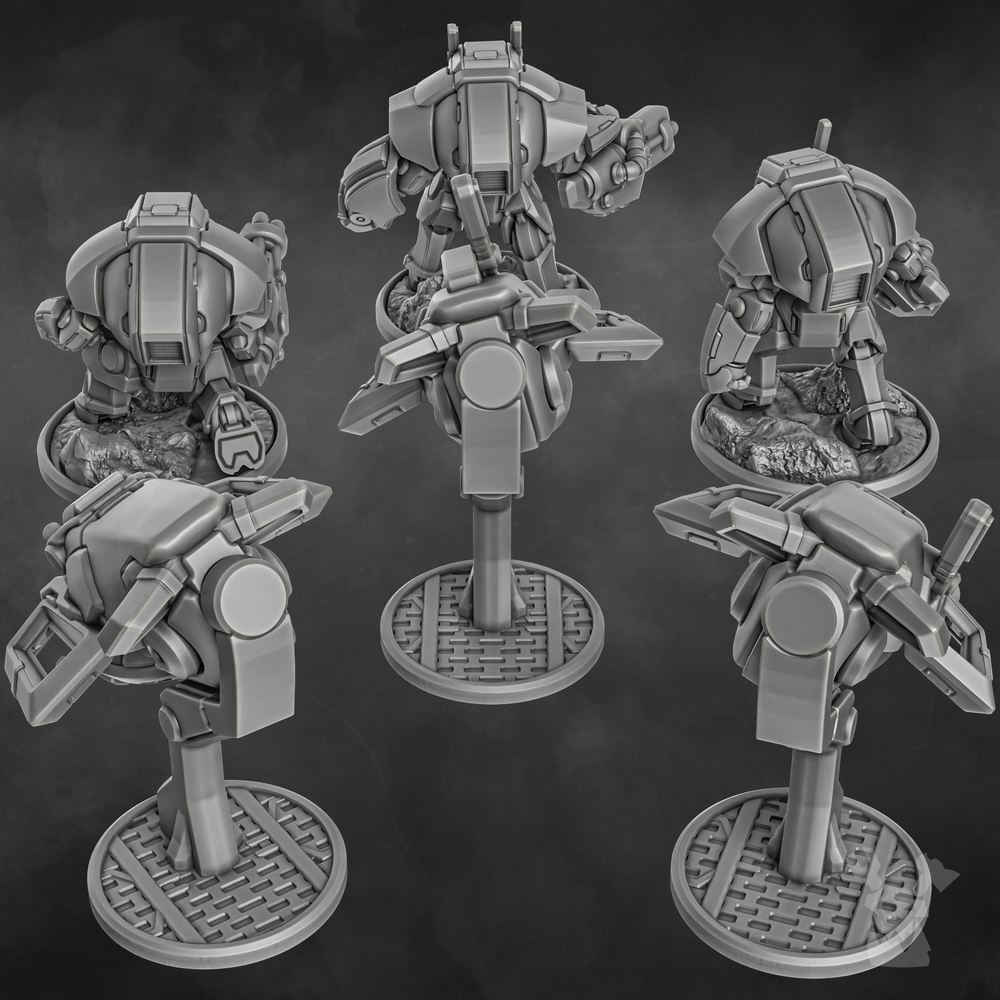 Tuai Shadow Combat Suits, proxy miniature, 28mm heroic scale unpainted resin, view 6