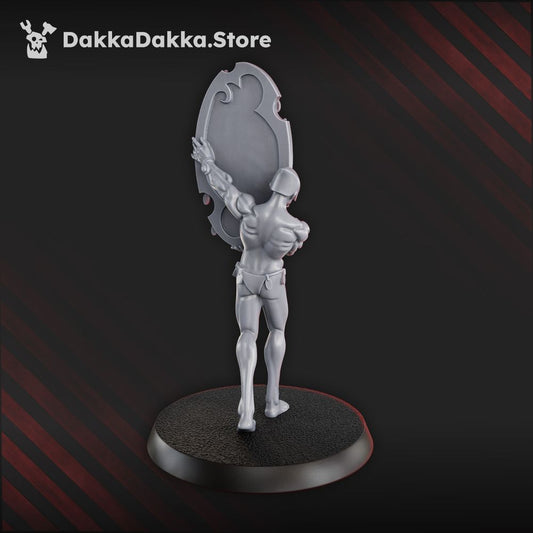 Pleasure Knights Vanguard Miraleth, proxy miniature, scout, 28mm heroic scale unpainted resin, view 2