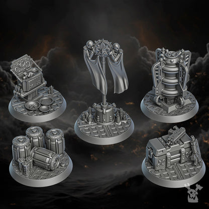 Battle Sisters Objective Markers, resin conversion bits, 28mm heroic scale unpainted resin, view 2