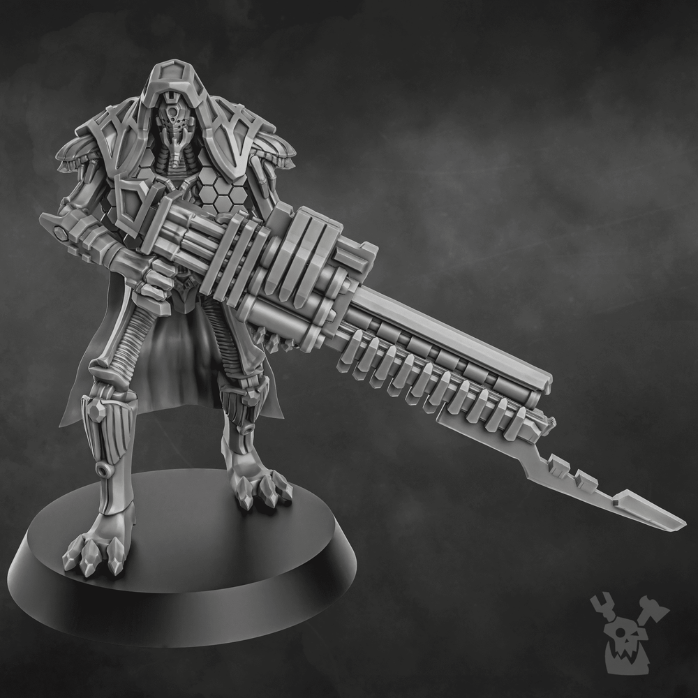 Necro Sniper, proxy miniature, scout, 28mm heroic scale unpainted resin, view 6