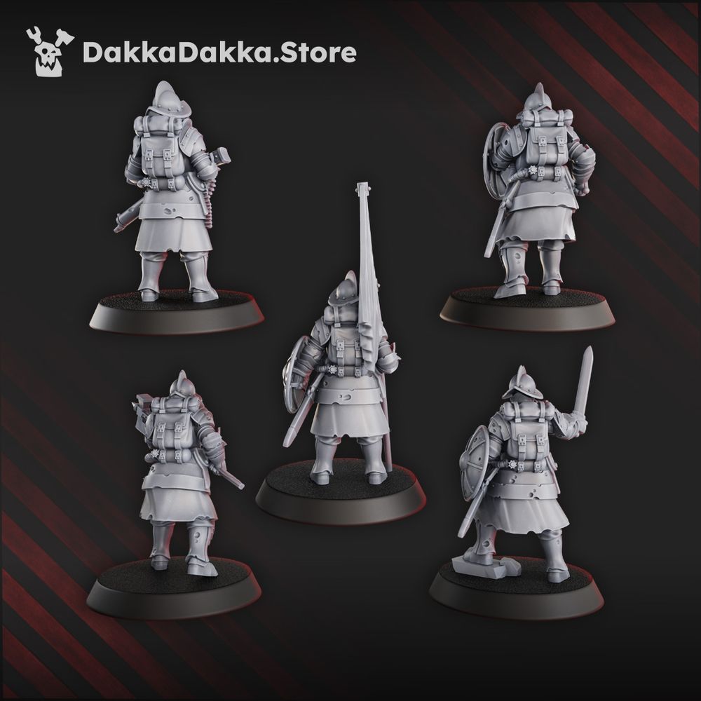 Torquemadas Conquistador Veterans, Trench Warfare proxy miniature, 28mm heroic scale unpainted resin, view 2