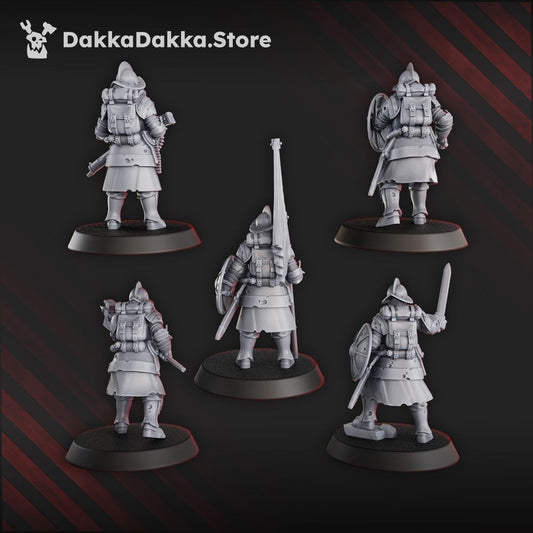 Torquemadas Conquistador Veterans, Trench Warfare proxy miniature, 28mm heroic scale unpainted resin, view 2