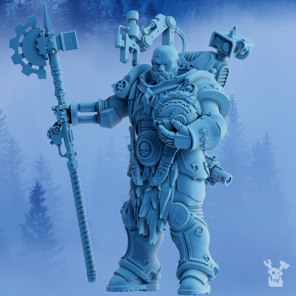 Wolf Knights Dangran Father Of Ethereal Mountains, proxy miniature, 28mm heroic scale unpainted resin, view 3
