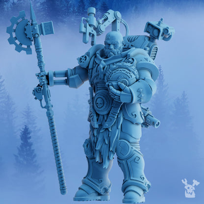Wolf Knights Dangran Father Of Ethereal Mountains, proxy miniature, 28mm heroic scale unpainted resin, view 3
