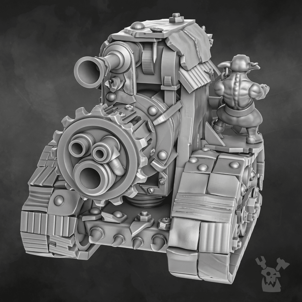 Orks Gobbo Wagon, proxy miniature, 28mm heroic scale unpainted resin, view 4