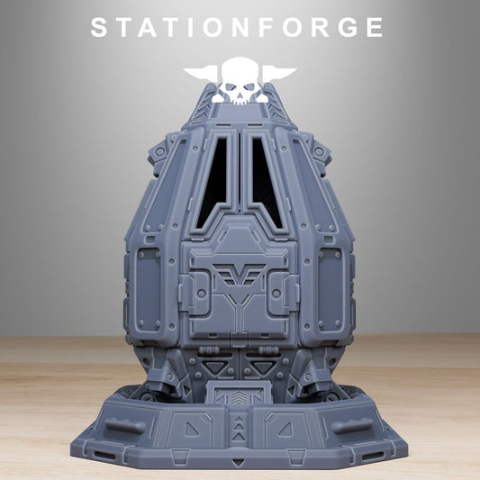 Vaskar Drop Pod, Imperial Army proxy miniature, 28mm heroic scale unpainted resin, view 2