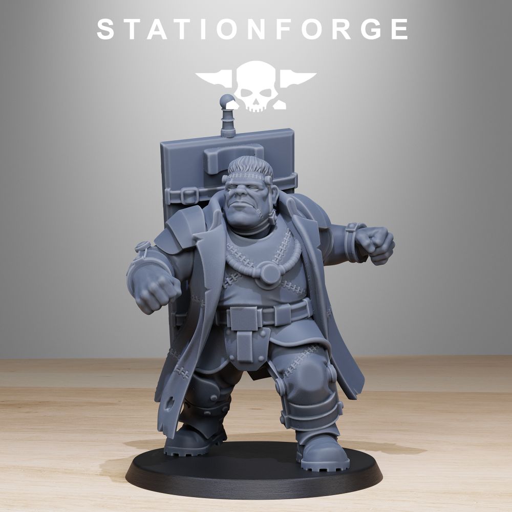 Grim Guard Mutantstein, Imperial Army proxy miniature, infantry, 28mm heroic scale unpainted resin, view 2