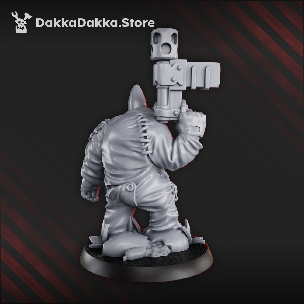 Orkbubu Labubork, Orks proxy miniature, 28mm heroic scale unpainted resin, view 2