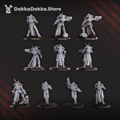 Pleasure Knights Squad (19 Units), proxy miniature, 28mm heroic scale unpainted resin, view 2