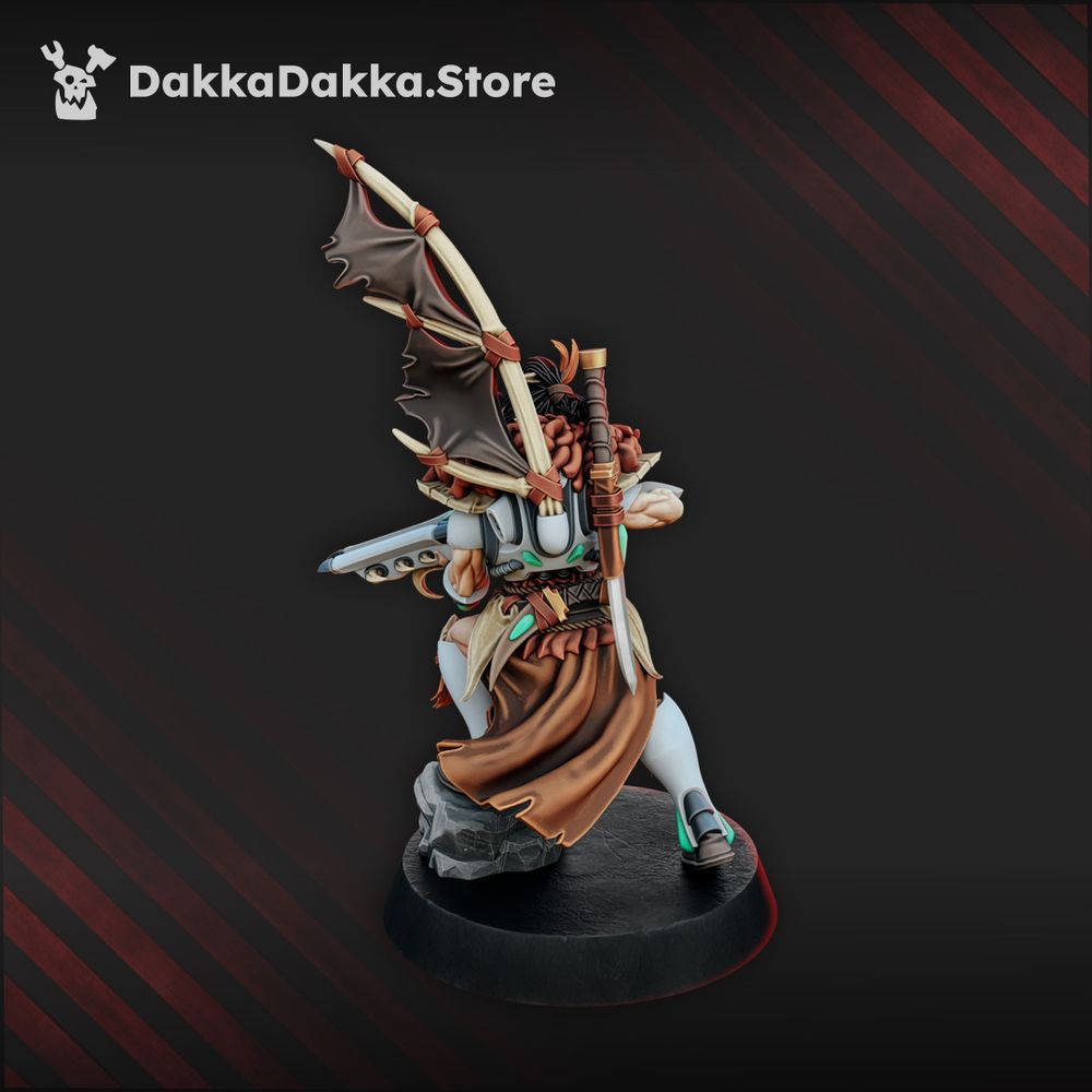 Eldar Warrior, proxy miniature, infantry, 28mm heroic scale unpainted resin, view 2