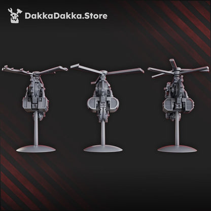 Orks Copters, proxy miniature, 28mm heroic scale unpainted resin, view 2