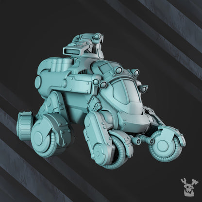 Space Dwarf Starforged Gyro Truck, proxy miniature, vehicle, 28mm heroic scale unpainted resin, view 4