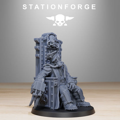 Grim Guard The Fallen Officer, Imperial Army proxy miniature, infantry, 28mm heroic scale unpainted resin, view 2