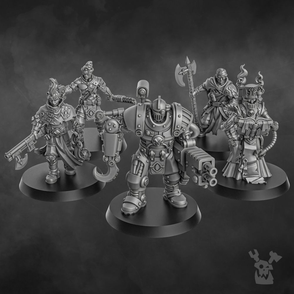 Holy Department Of Heretical Investigations V2, Inquisition proxy miniature, 28mm heroic scale unpainted resin, view 3