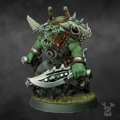 Orks Boss Smirknife, proxy miniature, character, 28mm heroic scale unpainted resin, view 2
