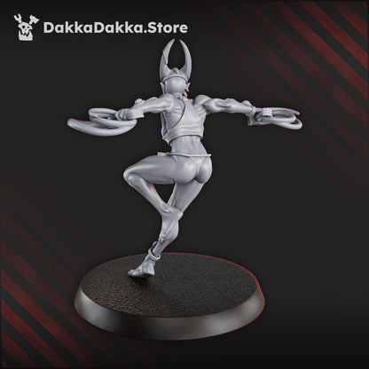 Pleasure Knights Vanguard Sinthari, proxy miniature, scout, 28mm heroic scale unpainted resin, view 2
