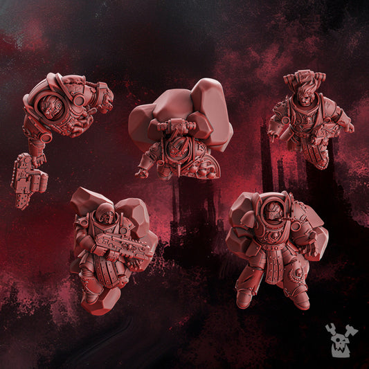 Crimson Knights Broken Wings, resin miniature bases, bases, 28mm heroic scale unpainted resin, view 2
