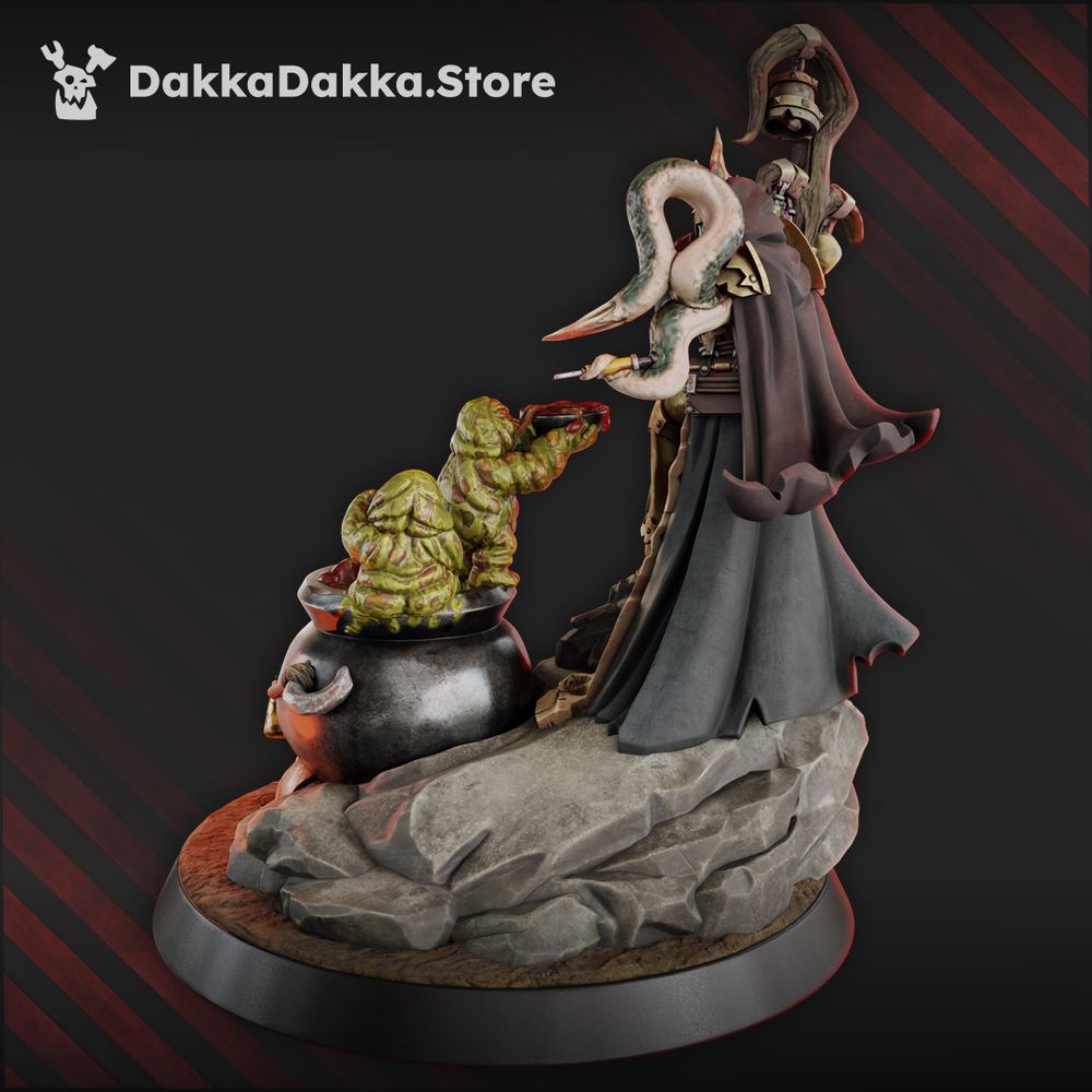 Dark Space Knights Phoebe The Unholy Well, proxy miniature, 28mm heroic scale unpainted resin, view 2