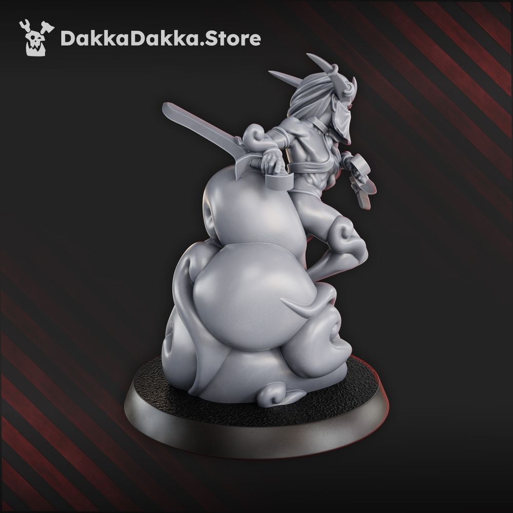 Pleasure Knights Vanguard Sirelith, proxy miniature, scout, 28mm heroic scale unpainted resin, view 2