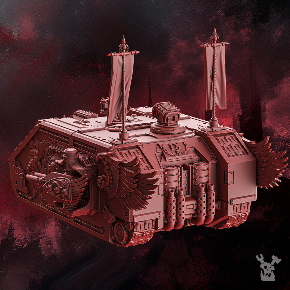 Crimson Knights Asv, proxy miniature, vehicle, 28mm heroic scale unpainted resin, view 2