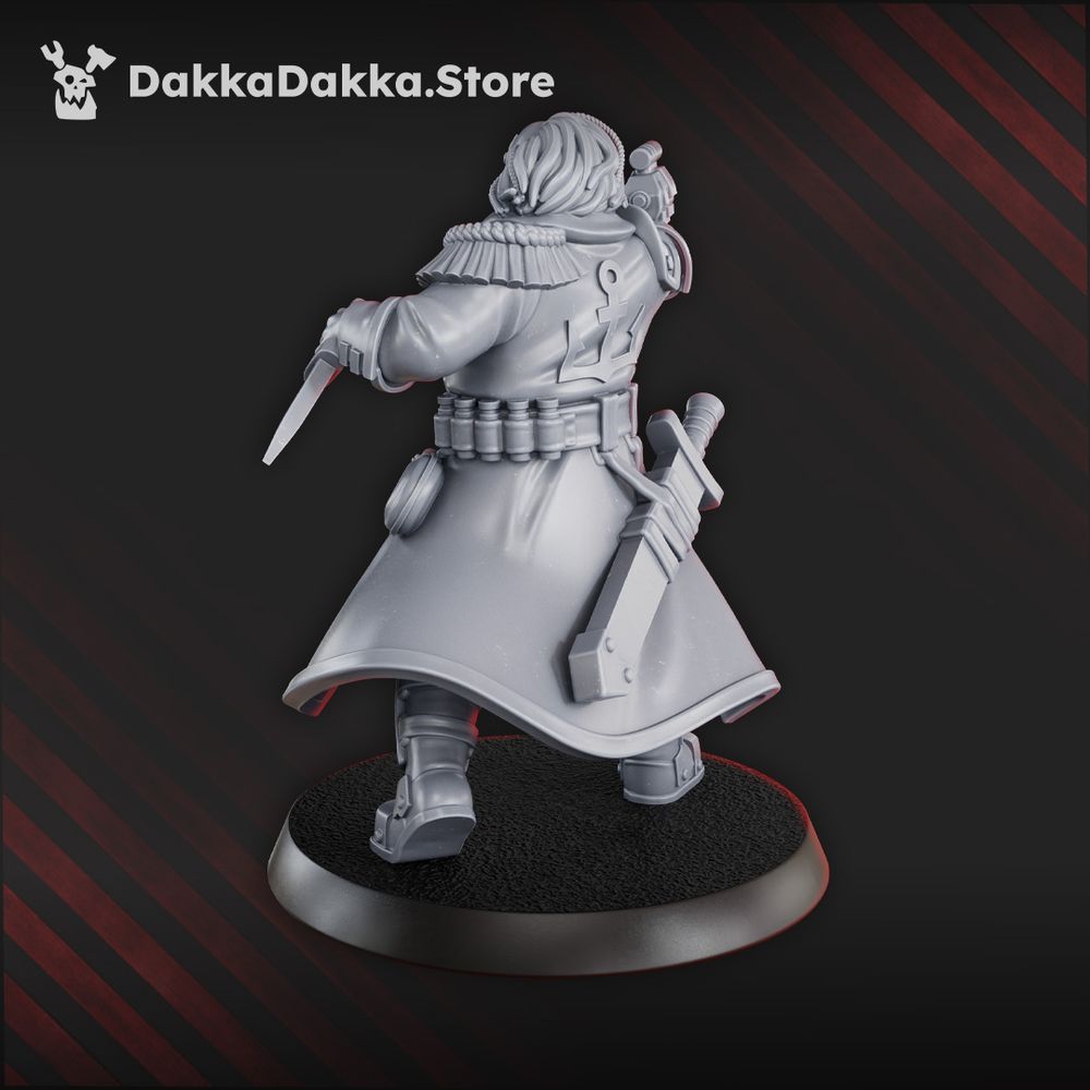 Rock Head Gangs Theodore The Grandee Headhunter, Inquisition proxy miniature, heads, 28mm heroic scale unpainted, view 2