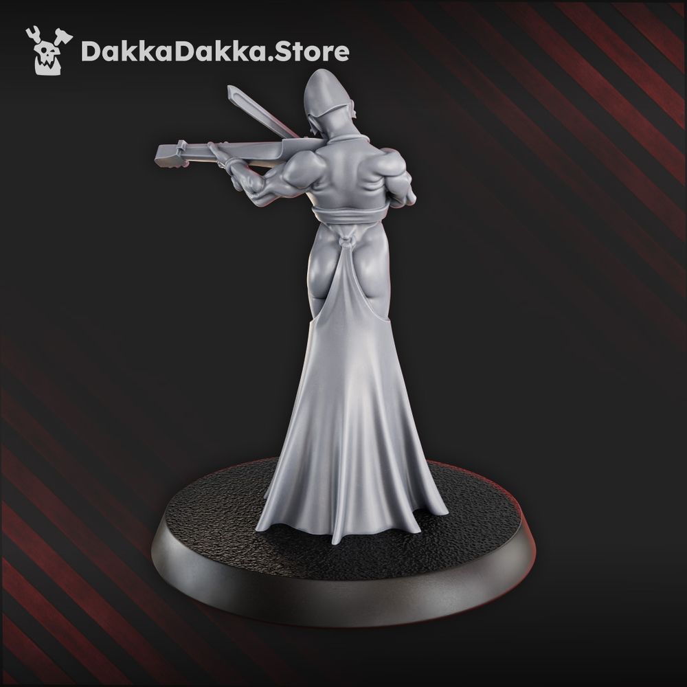Pleasure Knights Vanguard Echoryn, proxy miniature, scout, 28mm heroic scale unpainted resin, view 2