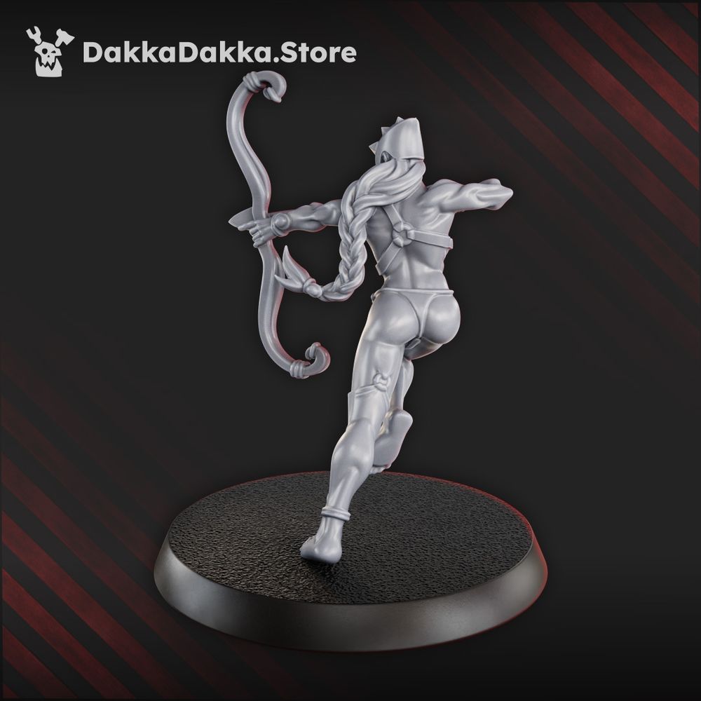 Pleasure Knights Vanguard Velthira, proxy miniature, scout, 28mm heroic scale unpainted resin, view 2