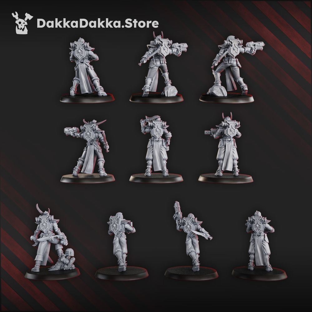 Pleasure Knights Squad (10 Units), proxy miniature, 28mm heroic scale unpainted resin, view 2