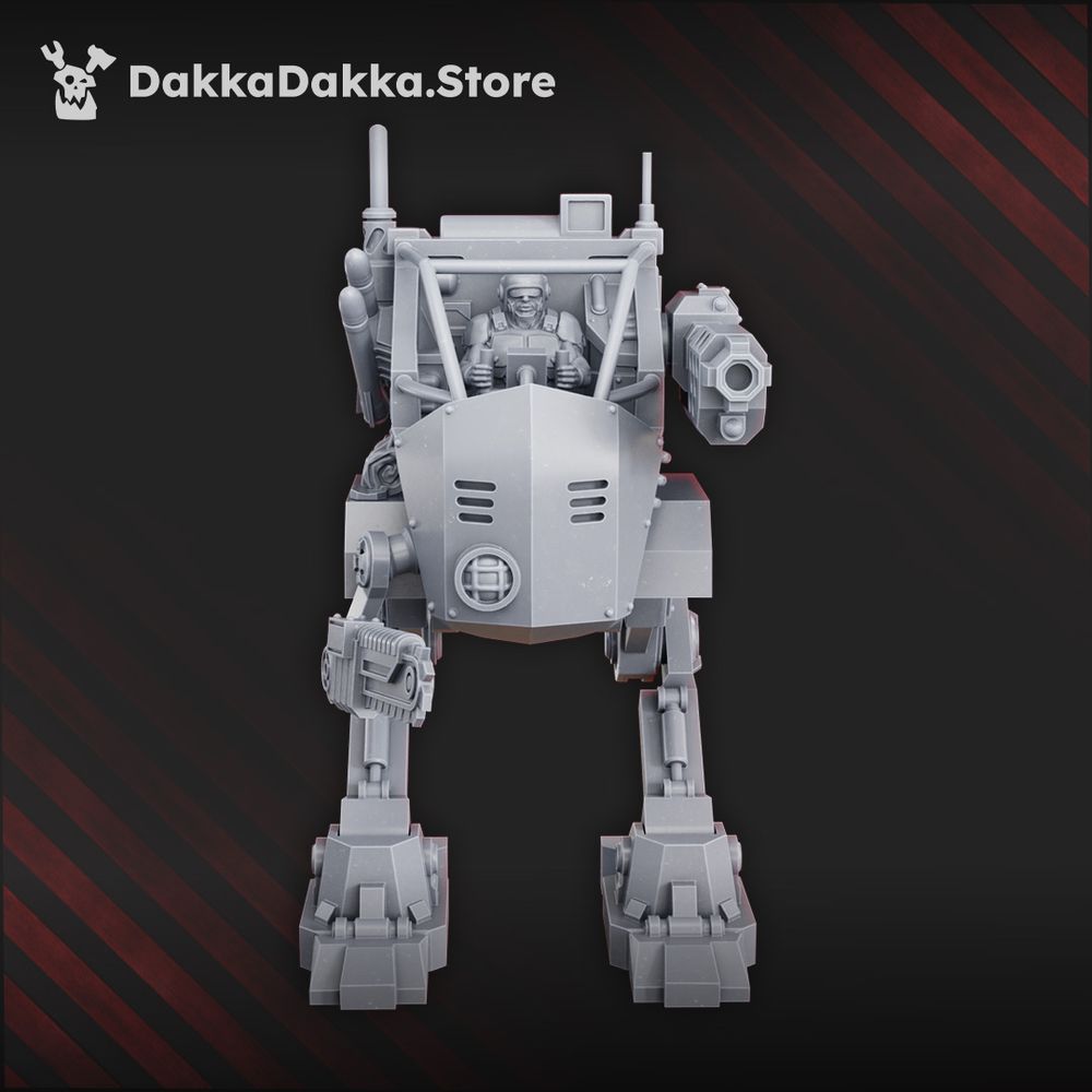 Regius Guard Stomper Mech, Imperial Army proxy miniature, walker, 28mm heroic scale unpainted resin, view 2