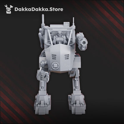 Regius Guard Stomper Mech, Imperial Army proxy miniature, walker, 28mm heroic scale unpainted resin, view 2