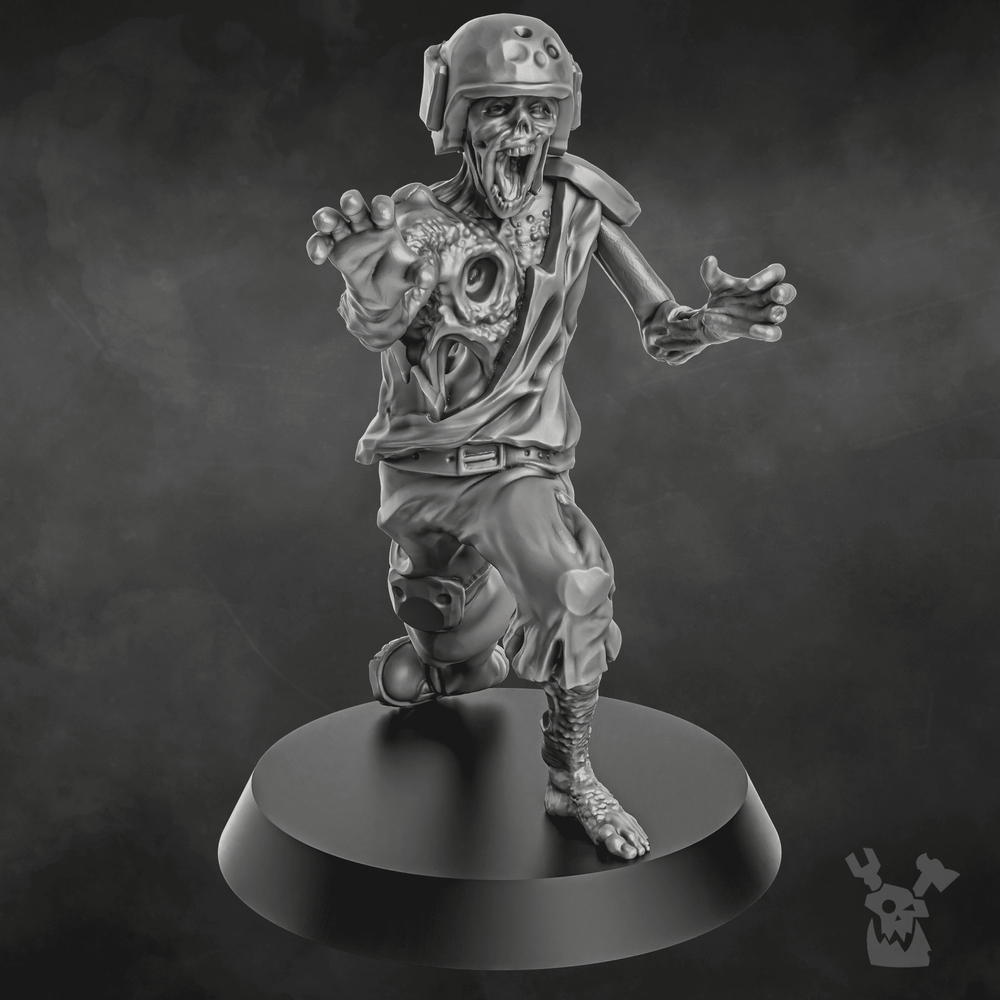 Plague Knights Zombie, proxy miniature, 28mm heroic scale unpainted resin, view 7