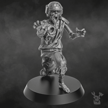 Plague Knights Zombie, proxy miniature, 28mm heroic scale unpainted resin, view 7