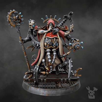 Machine Cult Kardinal, Tech Priests proxy miniature, 28mm heroic scale unpainted resin, view 5