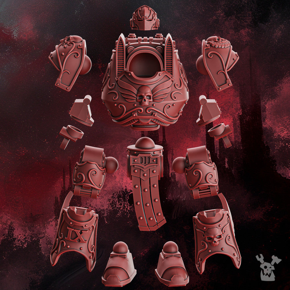 Crimson Knights Ancient Walker, proxy miniature, 28mm heroic scale unpainted resin