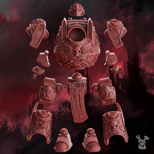 Crimson Knights Ancient Walker, proxy miniature, 28mm heroic scale unpainted resin