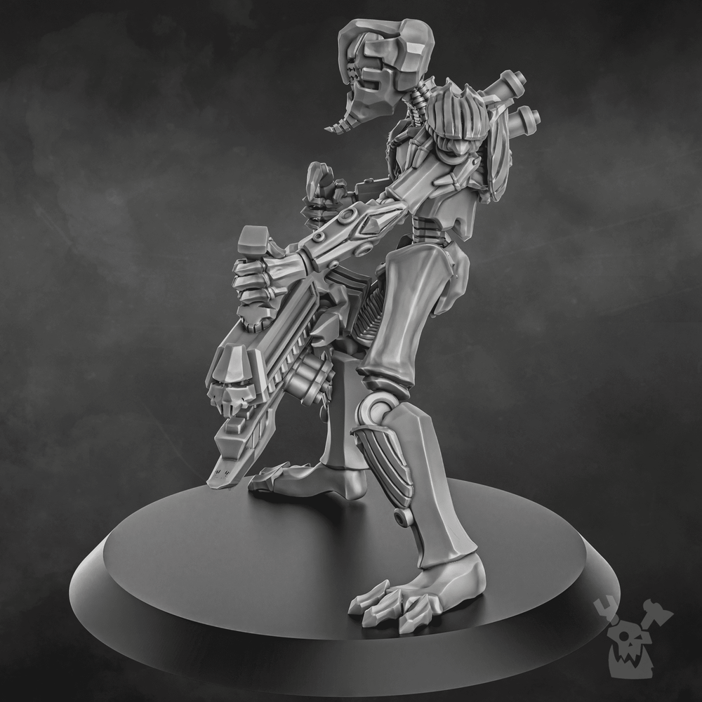 Necro Warrior, proxy miniature, infantry, 28mm heroic scale unpainted resin, view 4
