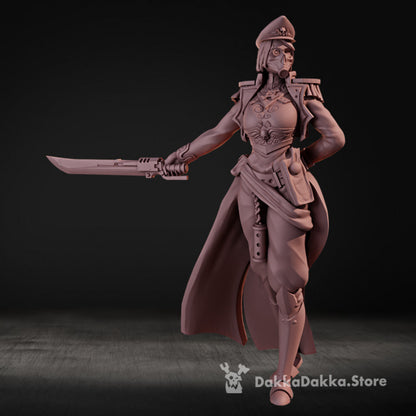 Imperial Army Female Commissar, 28mm heroic scale unpainted resin, view 6
