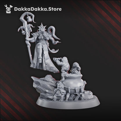 Dark Space Knights Phoebe The Unholy Well, proxy miniature, 28mm heroic scale unpainted resin, view 3