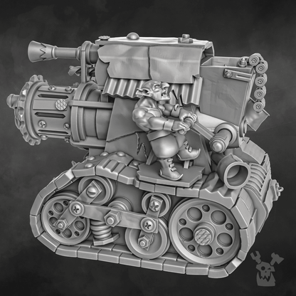 Orks Gobbo Wagon, proxy miniature, 28mm heroic scale unpainted resin, view 6