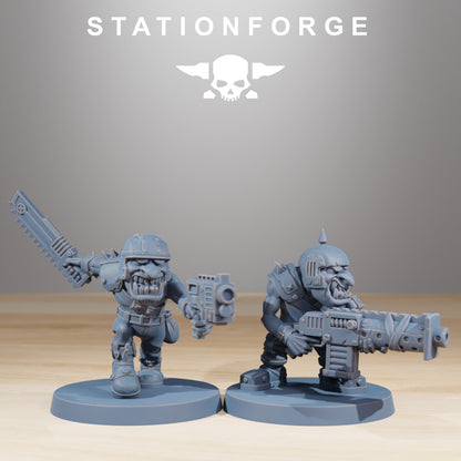 Orks Gobs Infantry, proxy miniature, 28mm heroic scale unpainted resin, view 2