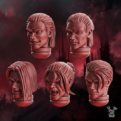 Crimson Knights Handsome Heads Set, resin conversion bits, 28mm heroic scale unpainted resin, view 4